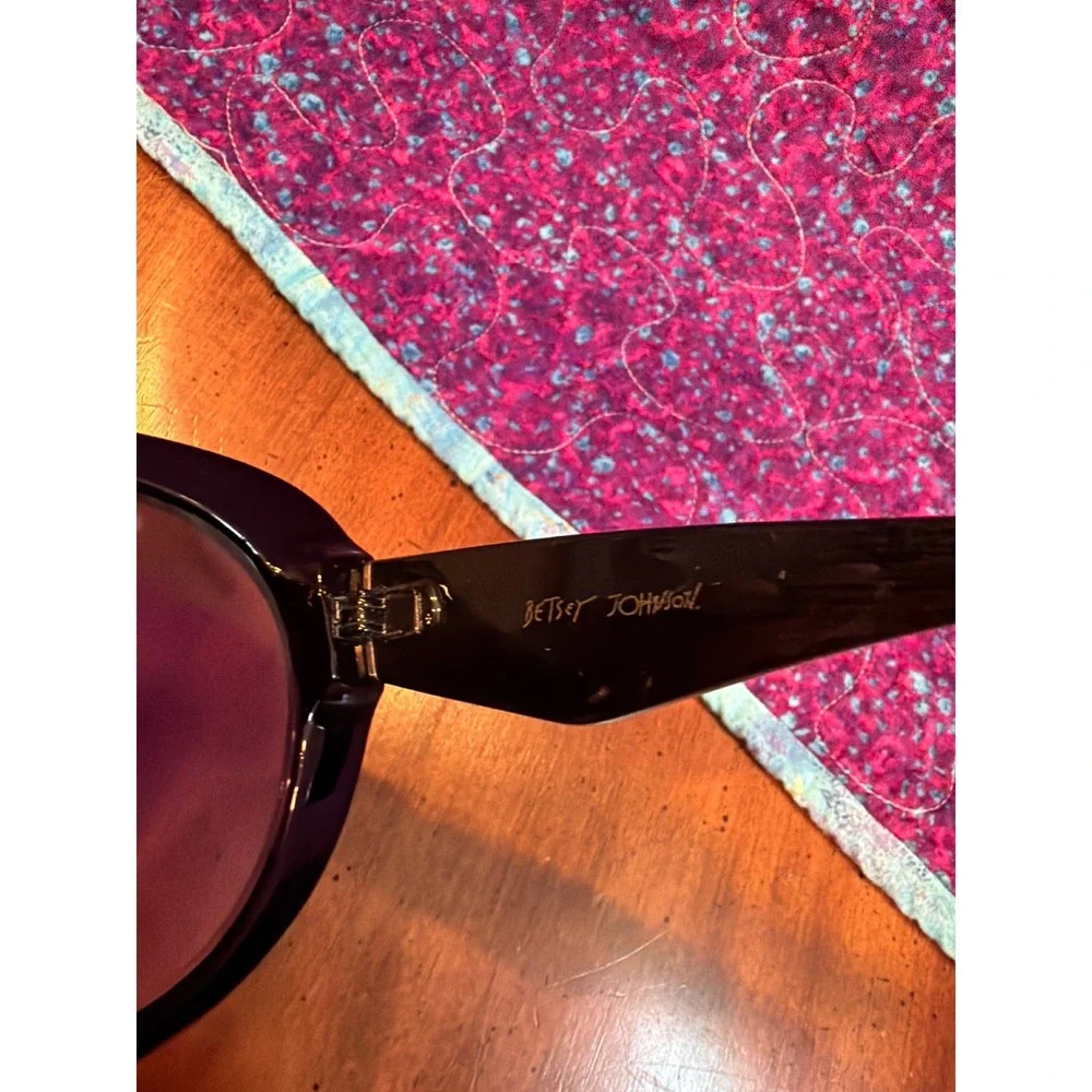 Betsey Johnson Oversized Butterfly Sunglasses Black Y2K Punk Glam